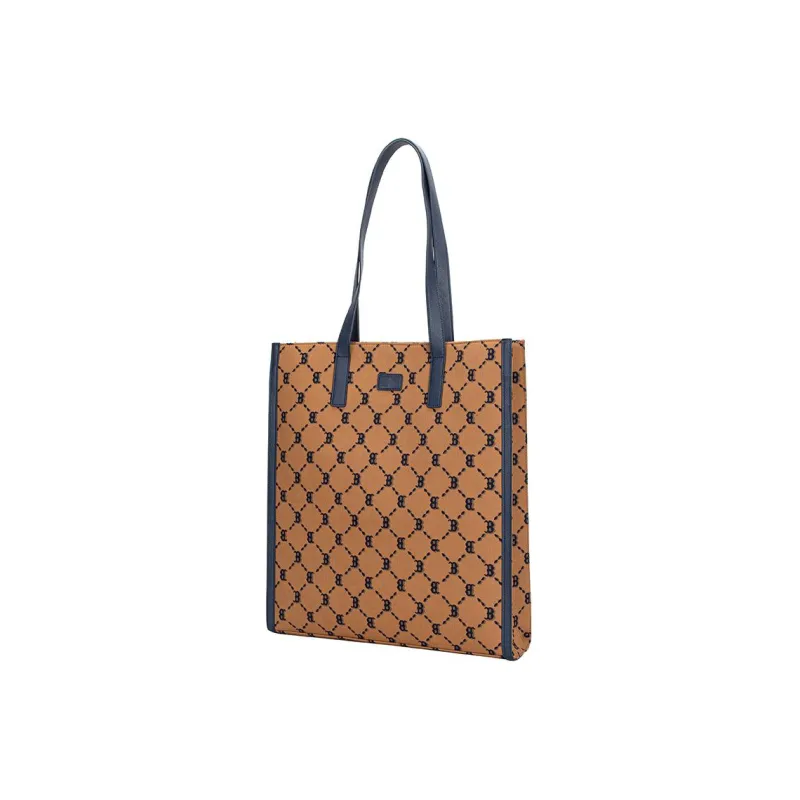 MLB Artificial Leather Tote Bag Shopping Bag Combo One Shoulder Handbag Regular Unisex Blue Brown Multicolor-1