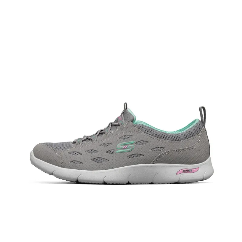 Skechers Gratis Anti-Slip Wear-Resistant Breathable Lightweight Low-Top Casual Shoes Women's Gray Green-0