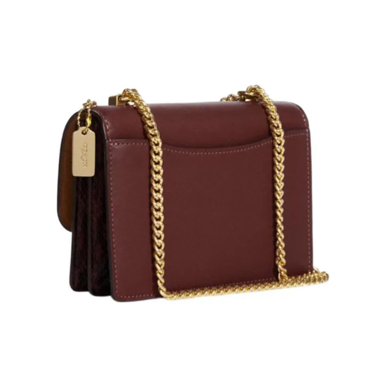 COACH Klare With Cow Leather And Sheepskin Shoulder Bag, Crossbody Bag Mini Women's Burgundy-1