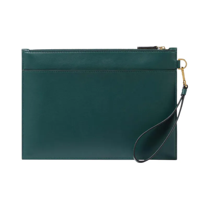 FANSIZHE VERSACE Cow Leather Zip Closure Coin Purse Clutch Men's Green-1