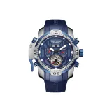 RGA3532-White Case Blue Dial Red Needle Blue Rubber Band
