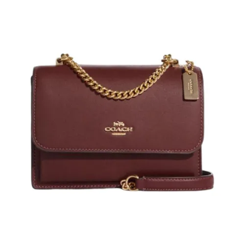 COACH Klare Cow Leather Patchwork With Sheepskin Shoulder Bag Crossbody Bag Mini Women's Burgundy
