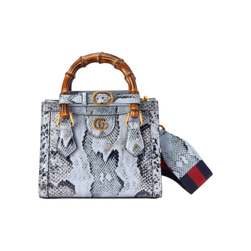 GUCCI Diana Python Skin Tote Bag, Shopping Bag, Crossbody Bag, One Shoulder Handbag Mini Women's Sky Blue-1