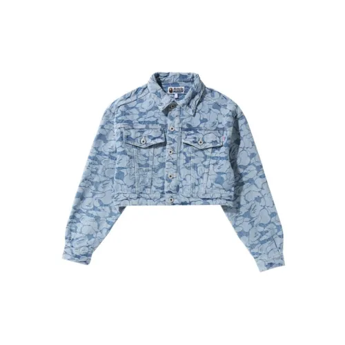 A BATHING APE Bape Denim Jackets Women's Blue