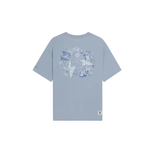 LINING Sports Life Collection T-Shirts Unisex Soft Gray Blue