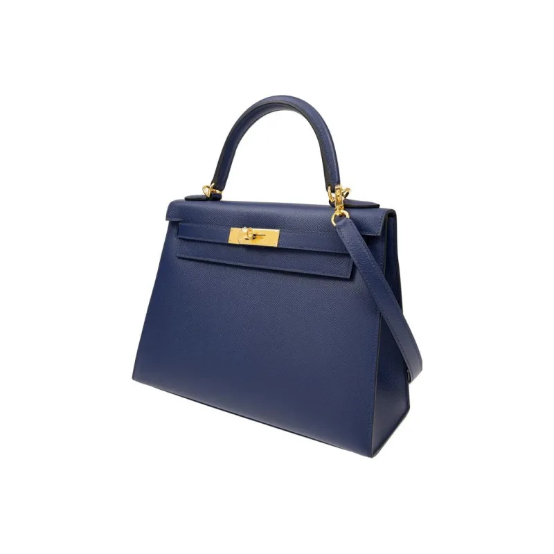 HERMES Kelly Epsom Leather Kelly Bag Shoulder Bag Crossbody Bag Handbag Women's 73 Bleu Saphir Sapphire Blue-1