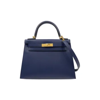 HERMES Kelly Epsom Leather Kelly Bag Shoulder Bag Crossbody Bag Handbag Women's 73 Bleu Saphir Sapphire Blue