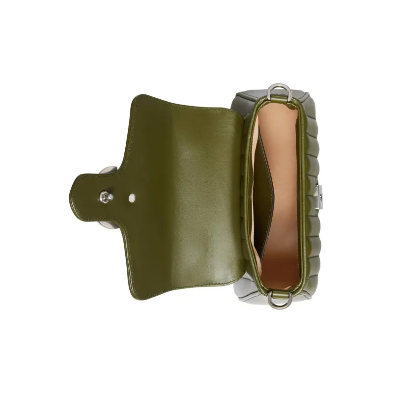 GUCCI Leather Messenger Bag Shoulder Bag Crossbody Bag Handbag Mini Women's Grass Green-6