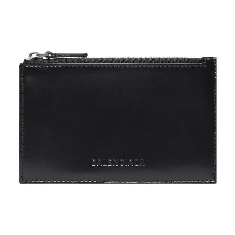 Balenciaga ESSENTIAL Smoothing Cow Leather Coin Purse, Card Holder, Wallet Men's Black-0