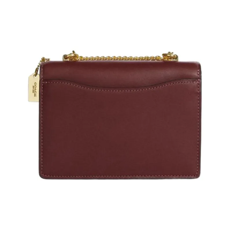 COACH Klare With Cow Leather And Sheepskin Shoulder Bag, Crossbody Bag Mini Women's Burgundy-2