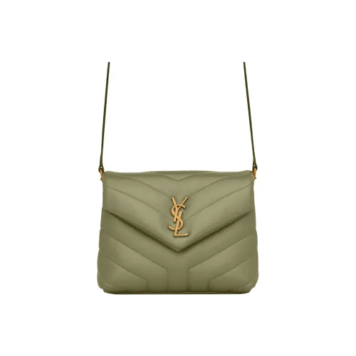 SAINT LAURENT YSL LOULOU Cow Leather Crossbody Bag Shoulder Bag Women's Mint Green
