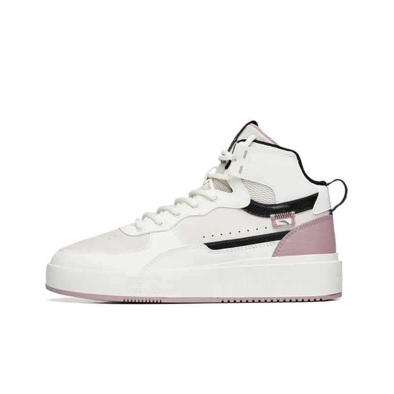 Anta High-Top Skateboard Shoes Women's Ivory White-0
