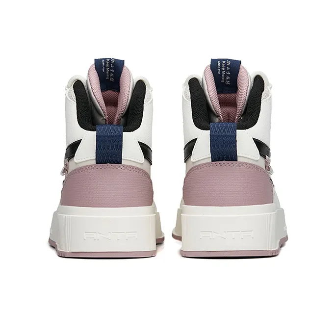 Anta High-Top Skateboard Shoes Women's Ivory White-3