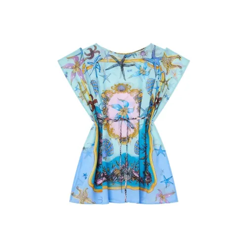 VERSACE Short-Sleeved Dresses Women's Blue