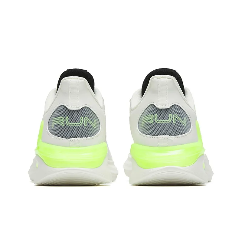 Anta Running Collection Cushioning Breathable Lightweight Wear Resistant Low Top Running Shoes Men's White Green-3