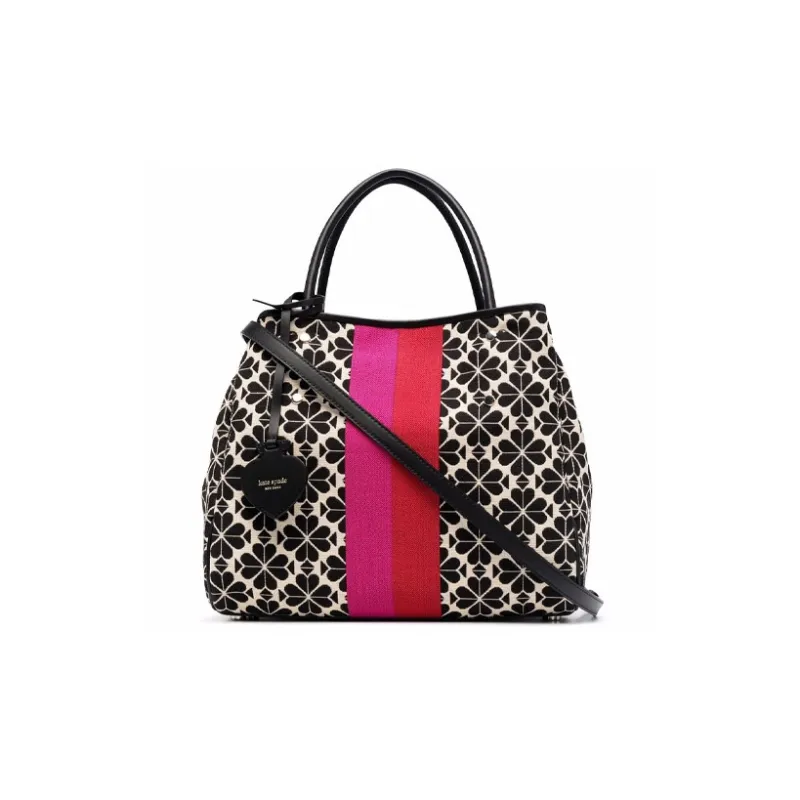 Kate Spade Cotton Fabric Shoulder Bag Crossbody Bag Handbag Women's Black/Red/Pink-0