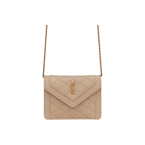 SAINT LAURENT skirt Lambskin Envelope Bag Shoulder Bag Crossbody Bag Extra Mini Women's Dark Beige