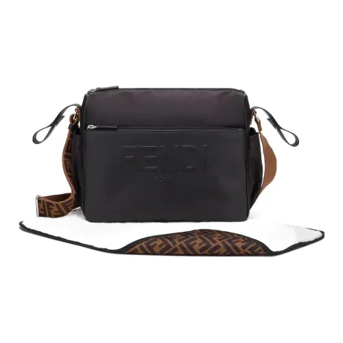 FENDI Nylon Diaper Bag, Crossbody Bag, Shoulder Bag Kids' Black
