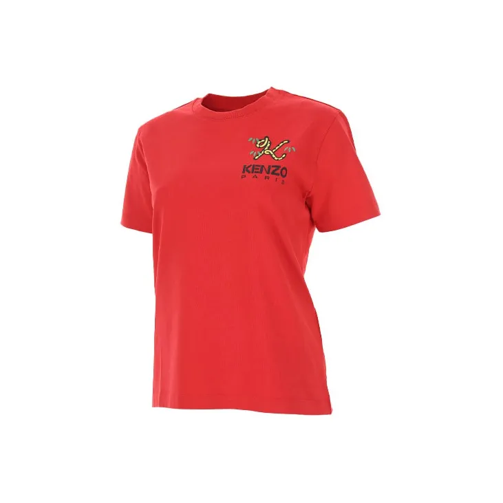 KENZO Tiger Tail Series T Shirt Women's Red-2