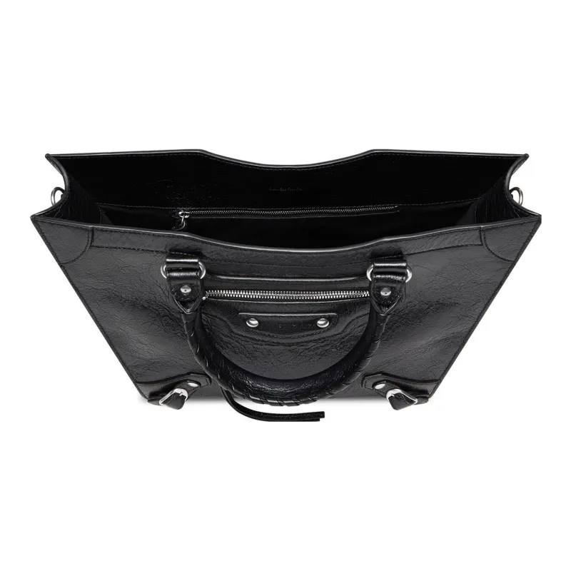 Balenciaga Neo Classic Lambskin Tote Bag Shopping Bag Shoulder Bag Crossbody Bag Handbag Medium Size Women's Black-4