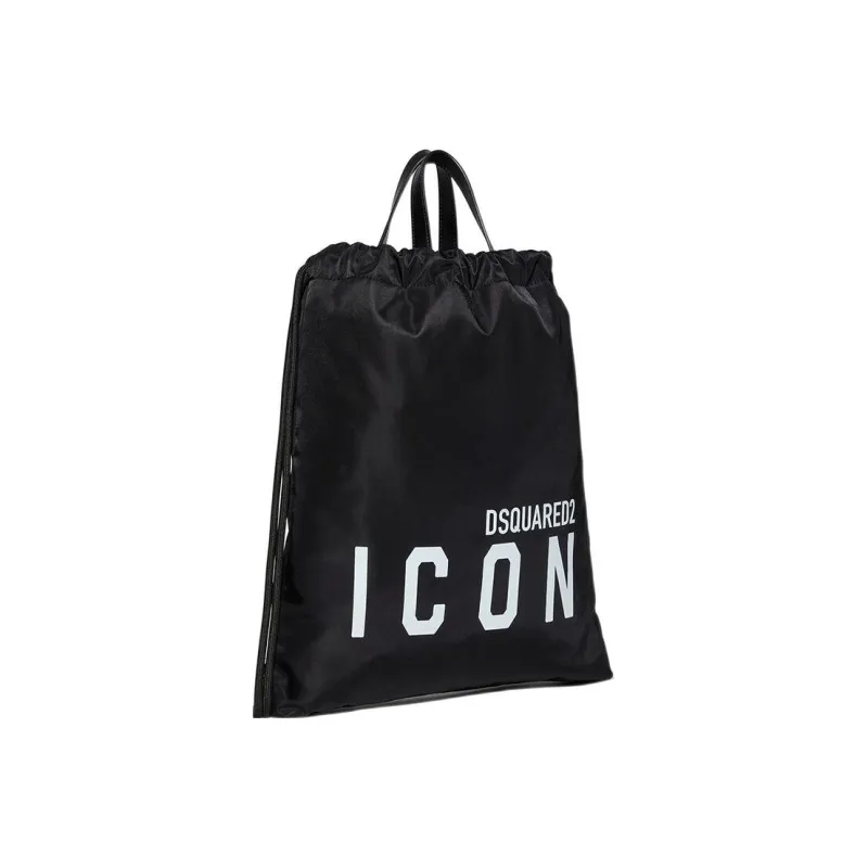 DSQUARED 2 Polyester With Leather Sports Bag Backpack Men's Black-1