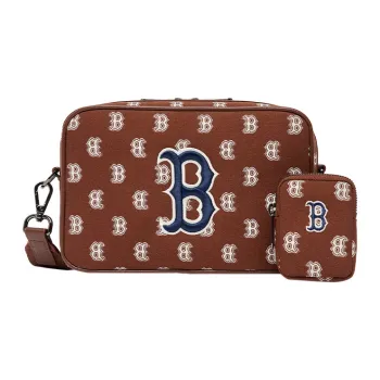 MLB Monogram Collection Polyester Tofu Bag Combo Bag Camera Bag Shoulder Bag Crossbody Bag Regular Unisex Red Brown