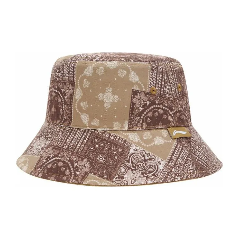 LiNing Bucket Hat Olive Green Print-6