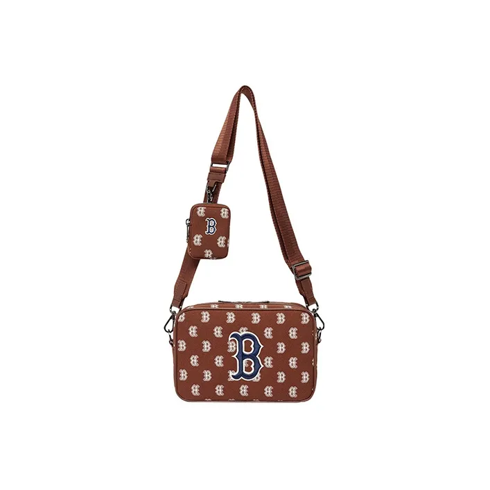 MLB Monogram Collection Polyester Tofu Bag Combo Bag Camera Bag Shoulder Bag Crossbody Bag Regular Unisex Red Brown-1