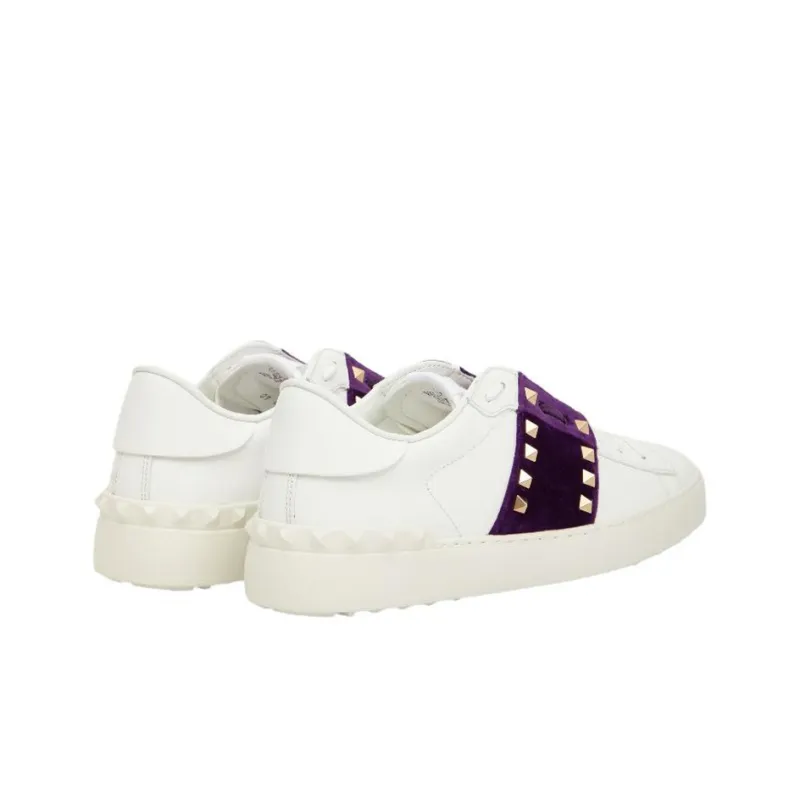Valentino GARAVANI Low Top Stylish Skateboarding Shoes Women's White Purple-4