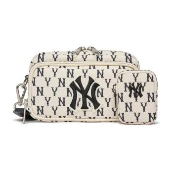 MLB Monogram Collection Polyester Combo Bag Shoulder Bag Crossbody Bag Mini Unisex Black White