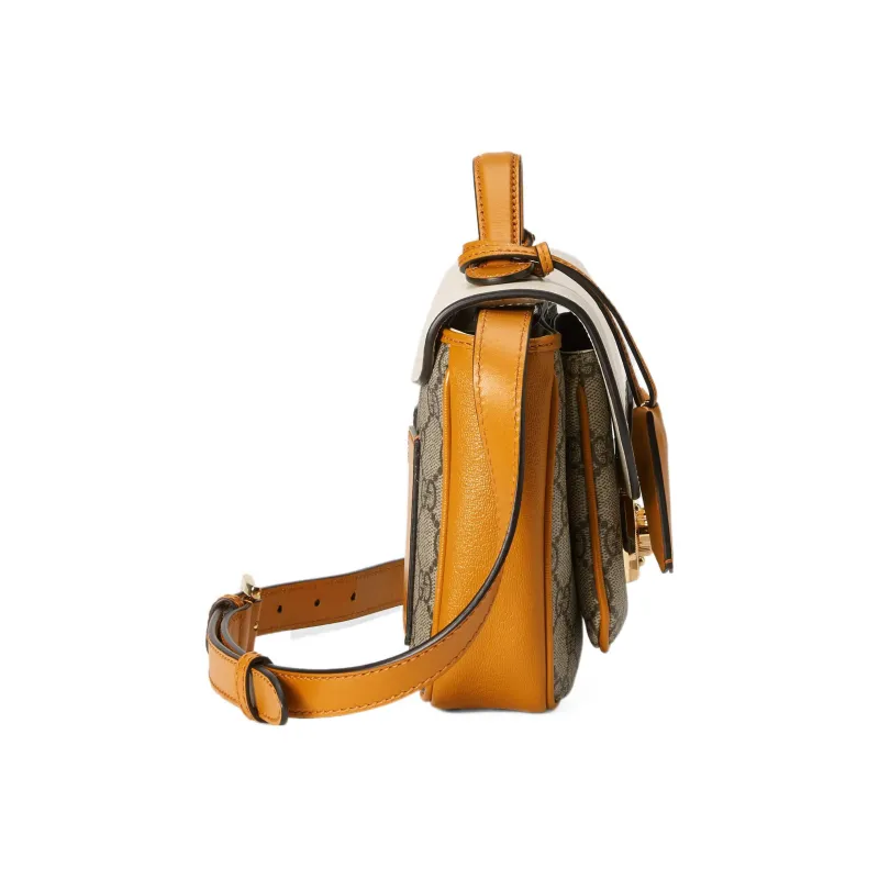 GUCCI Padlock Canvas With Leather Lock Bag Shoulder Bag Crossbody Bag Handbag Regular Women's Ebony/Orange/White-2