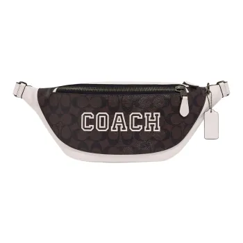 COACH Warren Cow Leather Sling Bag, Fanny Pack Tubas Men's Mahogany & Chalk White