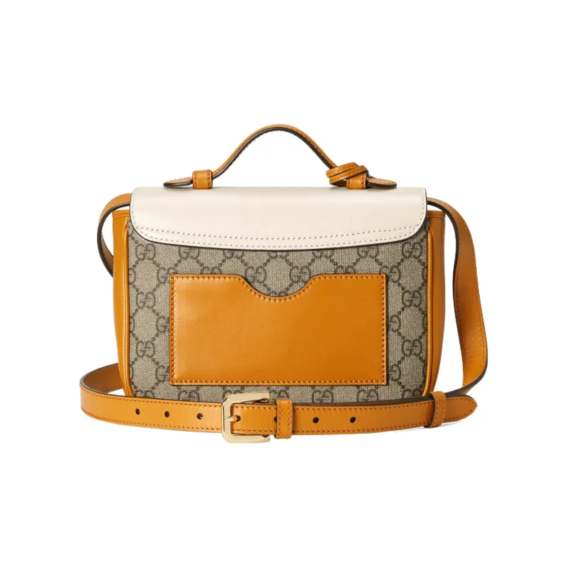 GUCCI Padlock Canvas With Leather Lock Bag Shoulder Bag Crossbody Bag Handbag Regular Women's Ebony/Orange/White-3