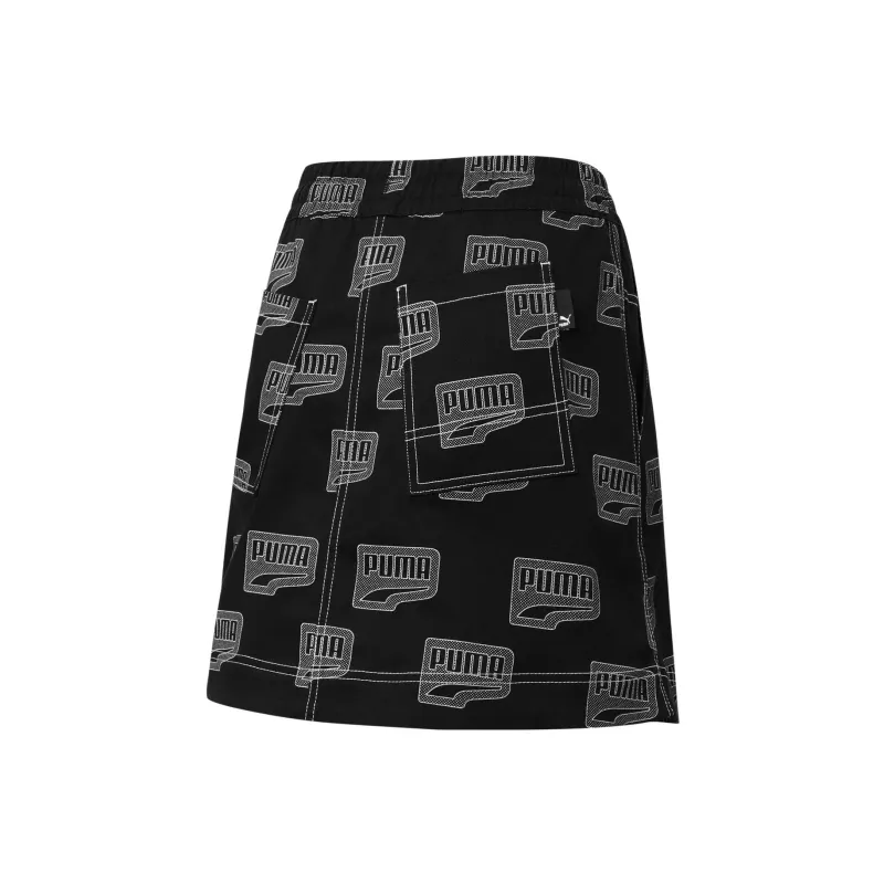 PUMA Downtown Casual Short Skirts Women's Black-1