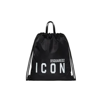 DSQUARED 2 Polyester With Leather Sports Bag Backpack Men's Black