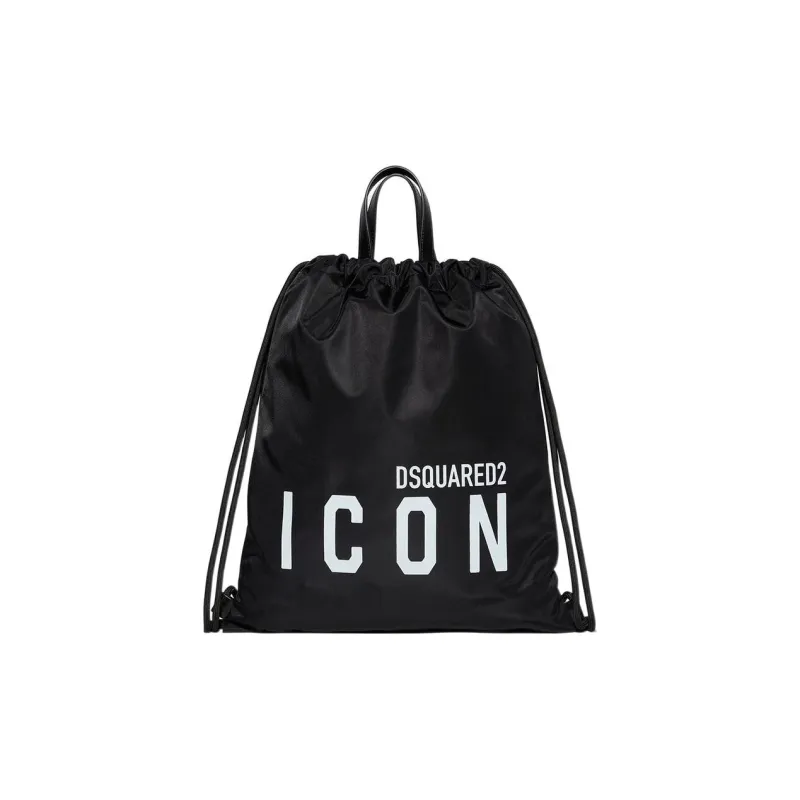 DSQUARED 2 Polyester With Leather Sports Bag Backpack Men's Black-0