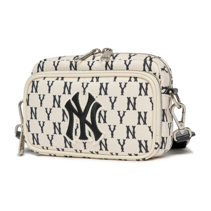 MLB Monogram Collection Polyester Combo Bag Shoulder Bag Crossbody Bag Mini Unisex Black White-1