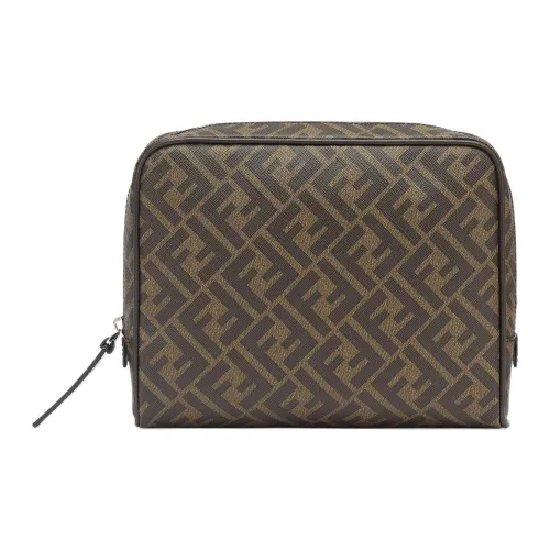 Fendi Beauty Case With FF Motif Brown/Black