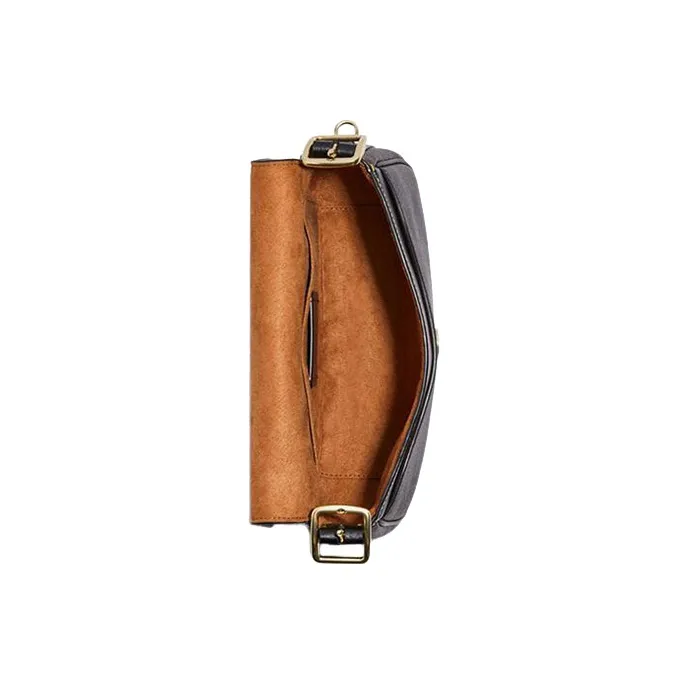 COACH Macie Artificial Leather Saddle Bag, Crossbody Bag, Shoulder Bag Medium Size Women's Light Khaki & Brown-3