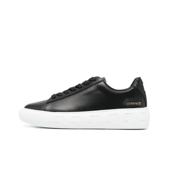 VERSACE Greca Lace-up Sneakers Black White