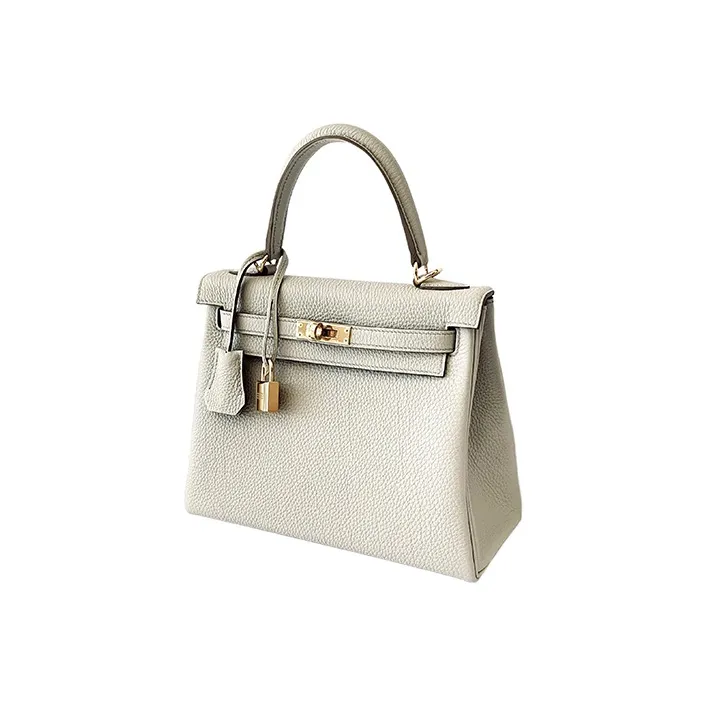 HERMES Cow Leather Kelly Bag Handbag Women's Glacier White-1