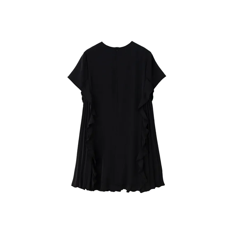 SOON FLOWER Short Sleeved Dresses Women's Black-1