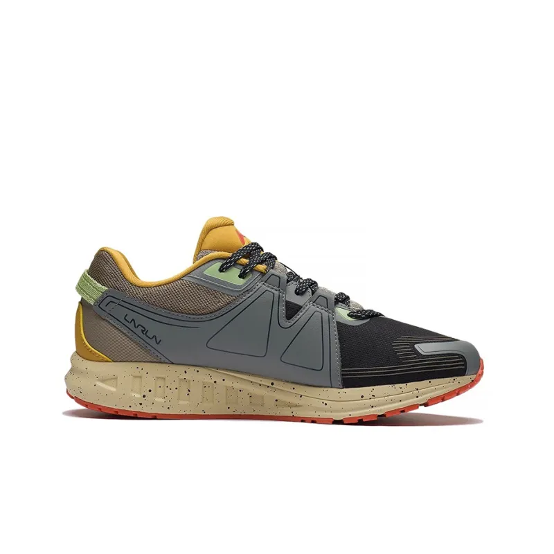 LiNing Shock Absorbers With Slip Resistant And Abrasion Resistant Properties Low Top Running Shoes Men's Black Gray-1