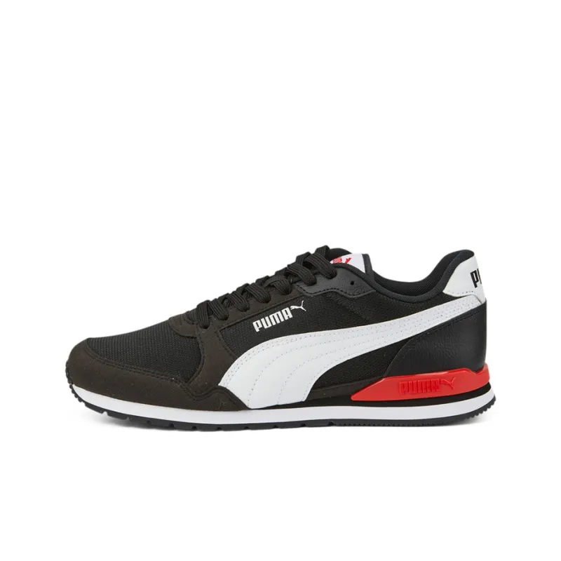 PUMA St Runner V3 Anti Slip Wear Resistant Low Top Casual Shoes Unisex Black White Red-0