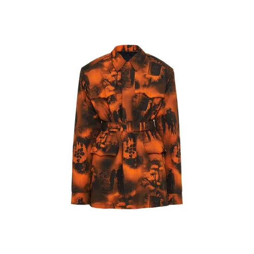 PRADA Coats Men Orange