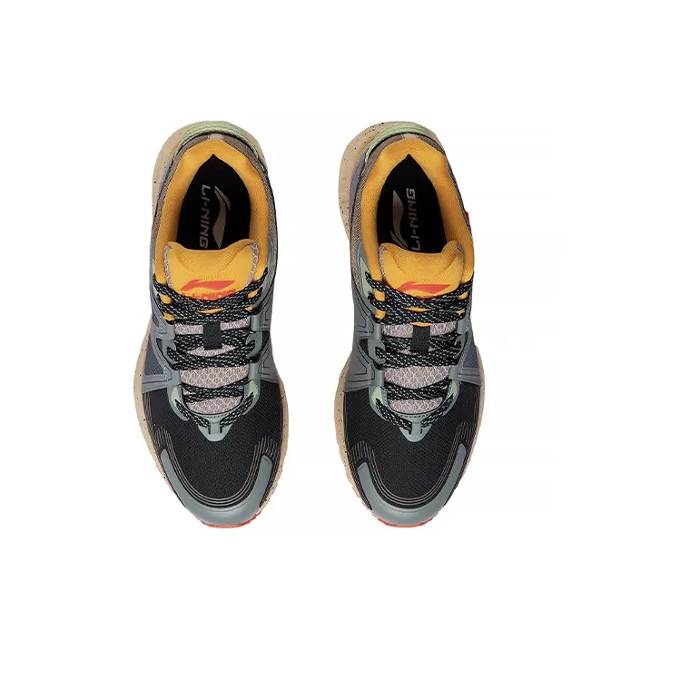 LiNing Shock Absorbers With Slip Resistant And Abrasion Resistant Properties Low Top Running Shoes Men's Black Gray-3