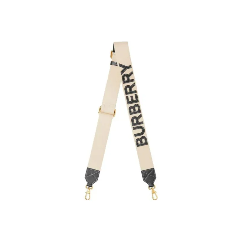 Burberry Calfskin Embellishment Bag Straps Women's Light Brown/Black-0