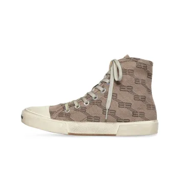 Balenciaga Paris High Top Bb Monogram Dark Beige Brown