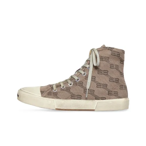 Balenciaga Paris High Top BB Monogram Dark Beige Brown