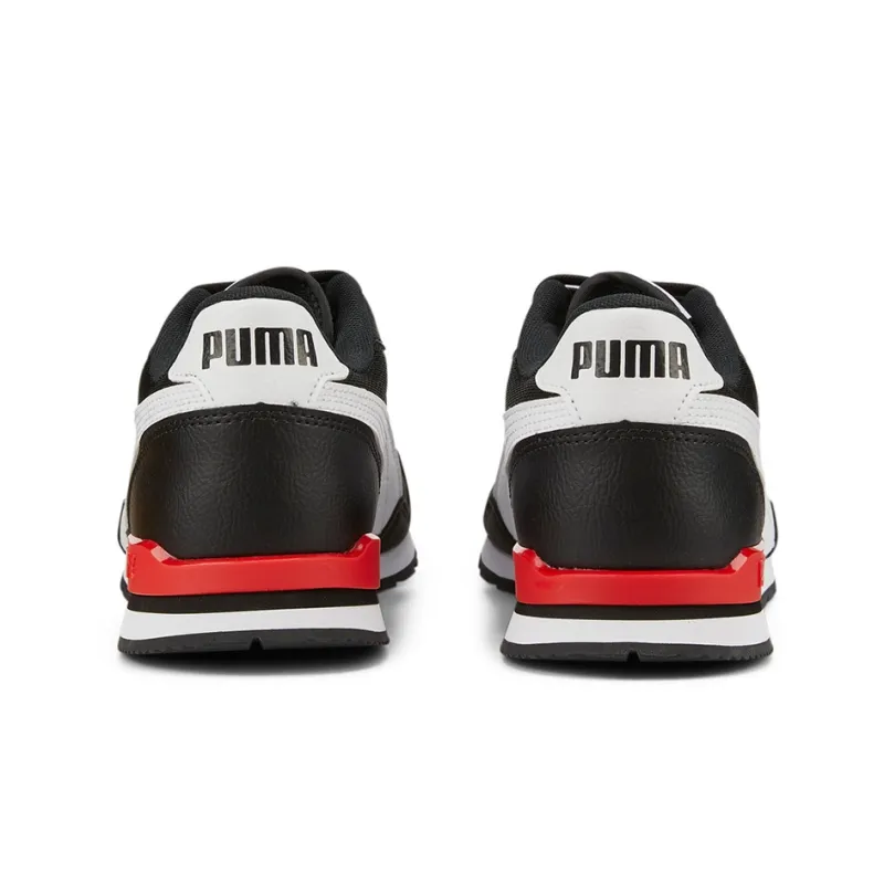 PUMA St Runner V3 Anti Slip Wear Resistant Low Top Casual Shoes Unisex Black White Red-4